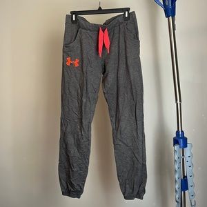 Under armor Sweatpant jogger grey pink orange pockets